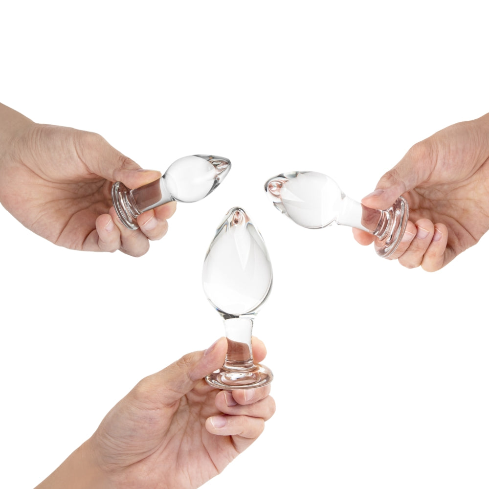 3-Piece Beginner Glass Butt Plug Set