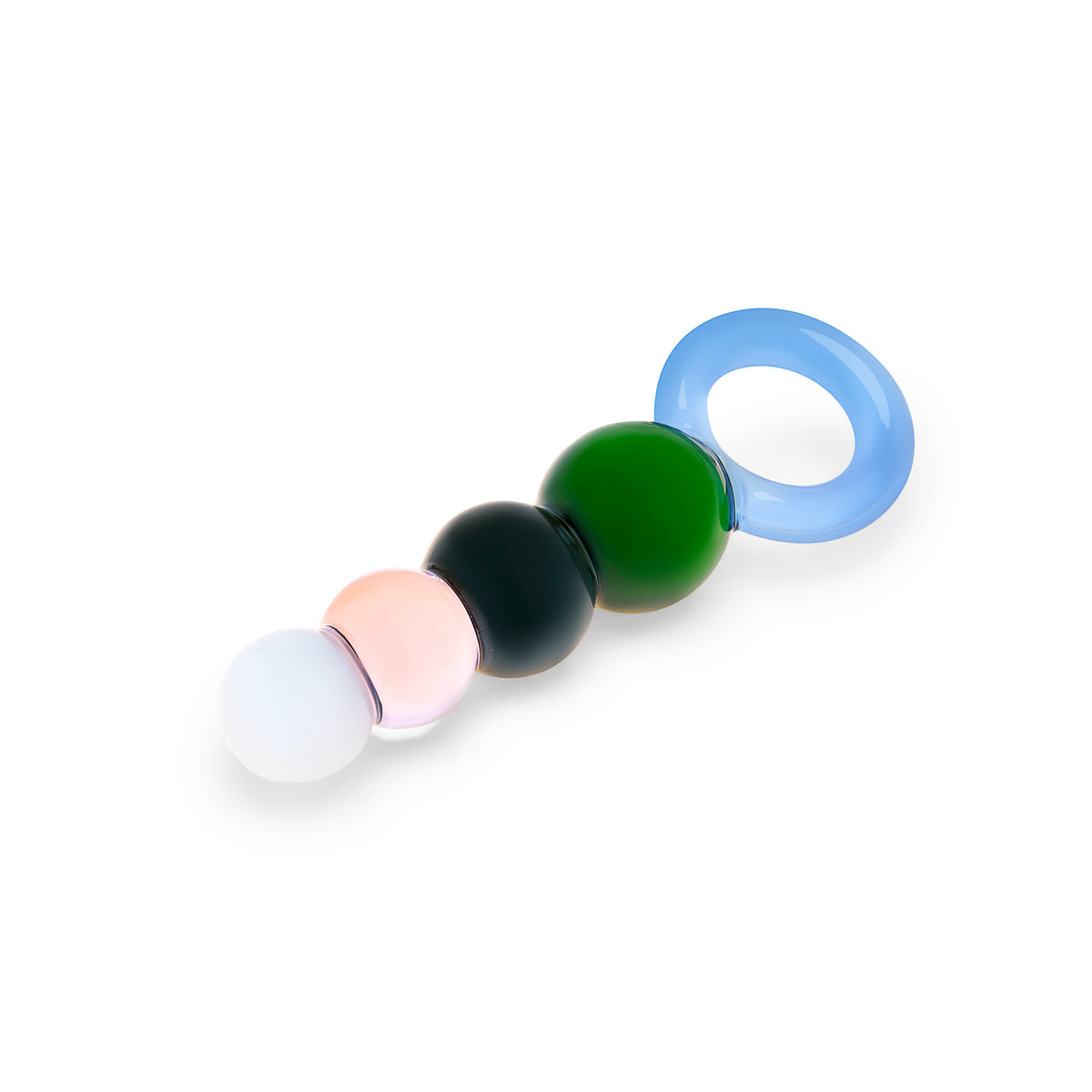 6" Quatro Tease Beaded Glass DIldo