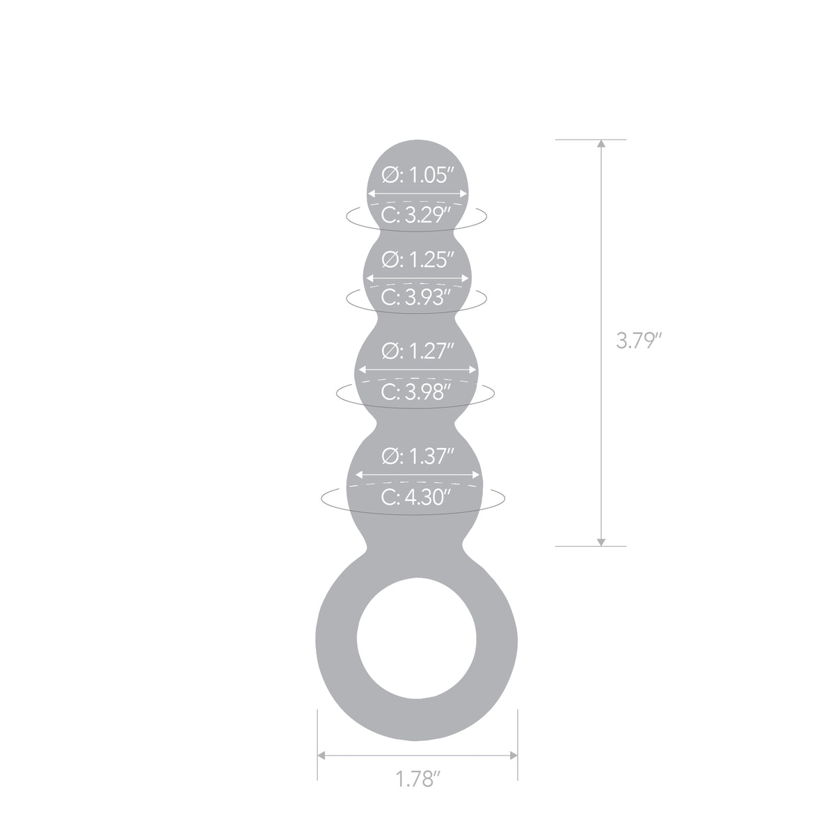 6" Quatro Tease Beaded Glass DIldo