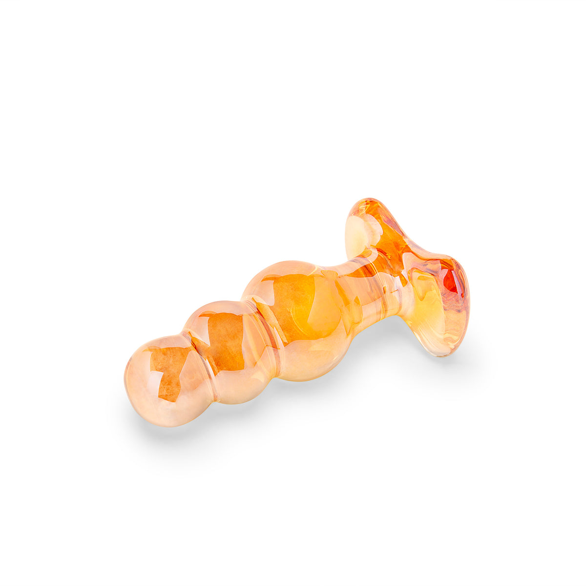 4.25" Good As Gold Beaded Glass Butt Plug