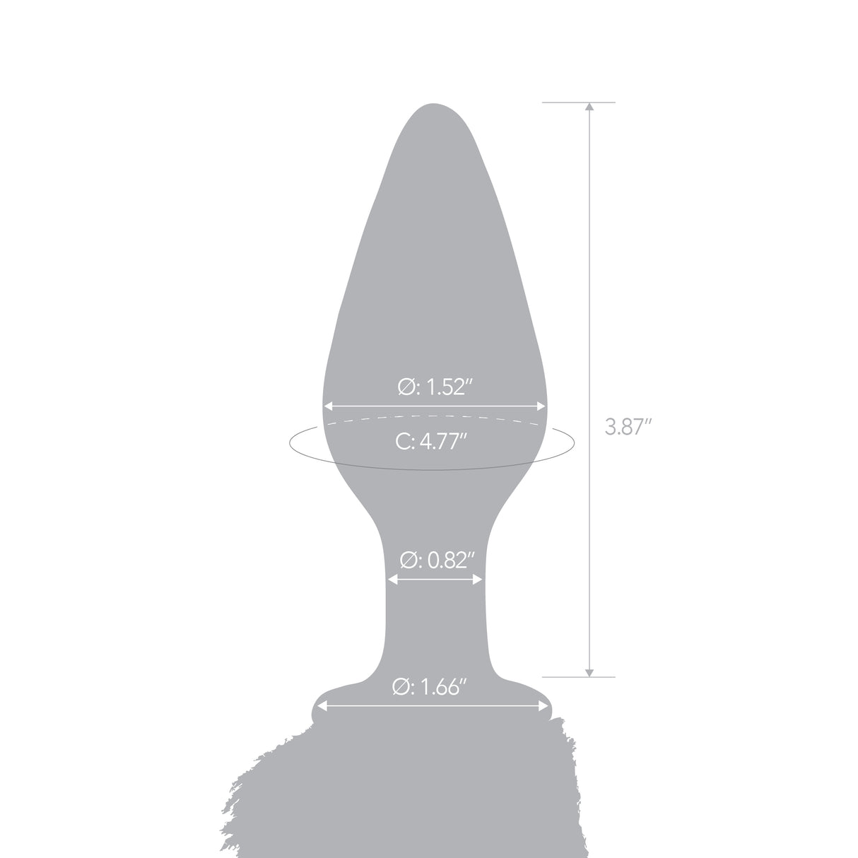 Gray brush with measurements on a white background