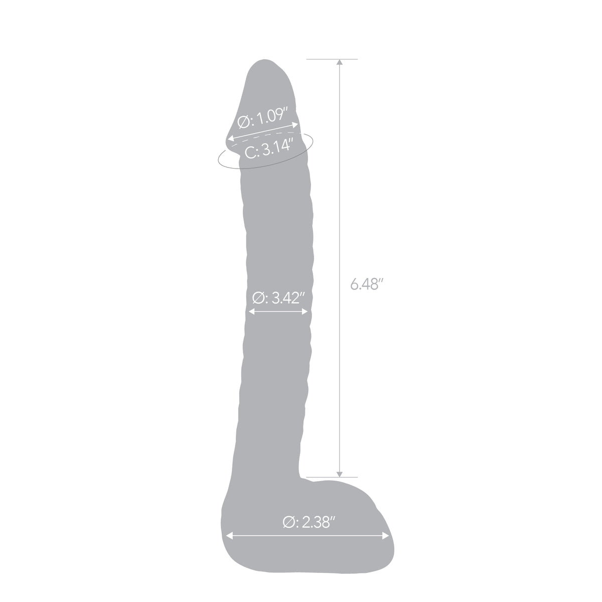 7.75" Ribbed Radiance Glass Dildo