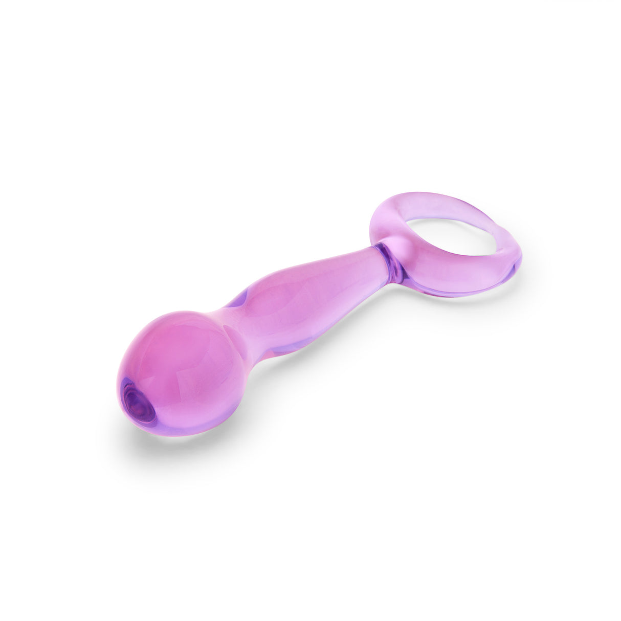 Purple Teardrop Tip & Ring Base dildo on a white background