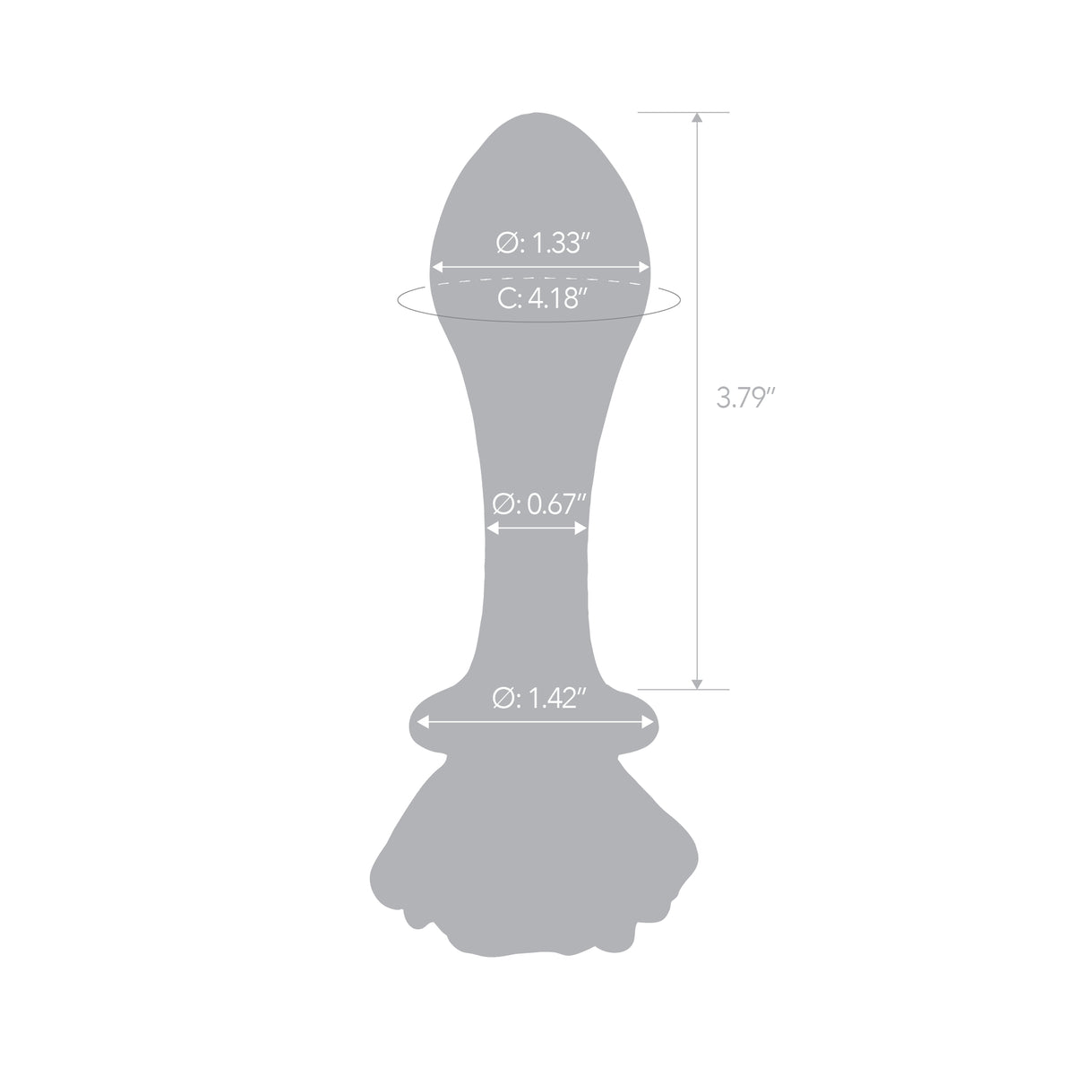 5.25" Peony Pop Glass Butt Plug