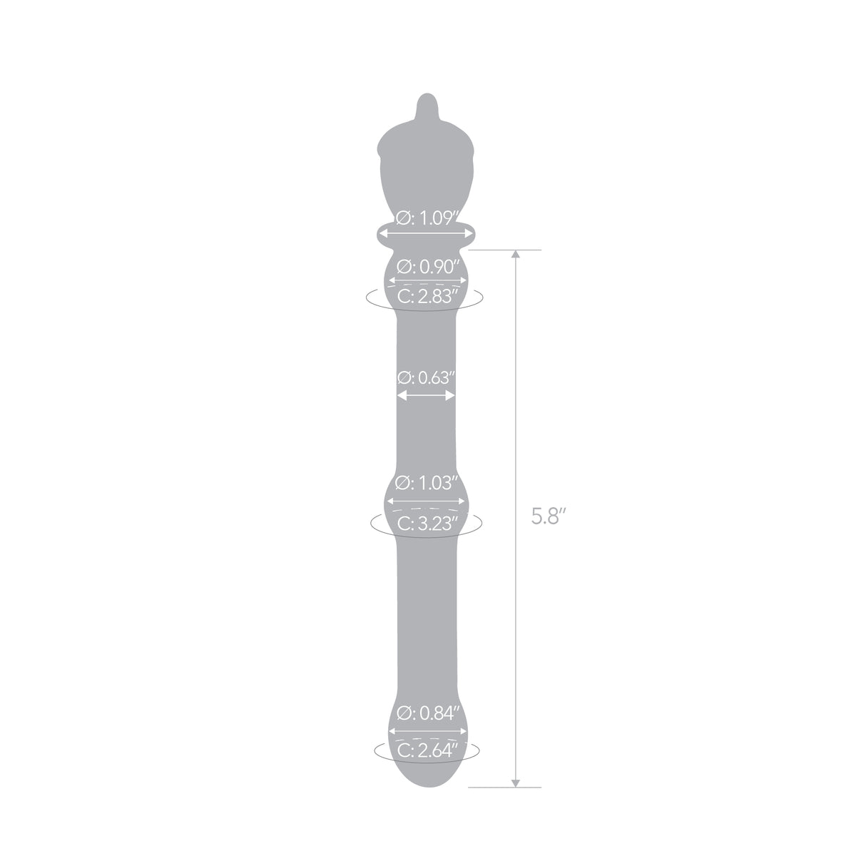 7" Juicy Fruit Beaded Glass Dildo