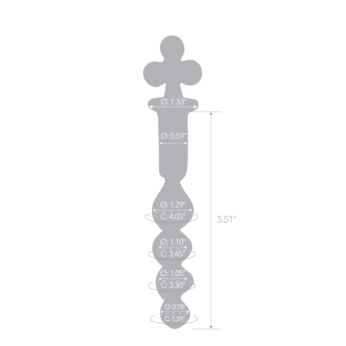 7.75" Clover Corkscrew Glass Butt Plug