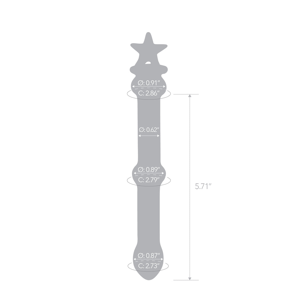 6.75" Starburst Beaded Glass Dildo
