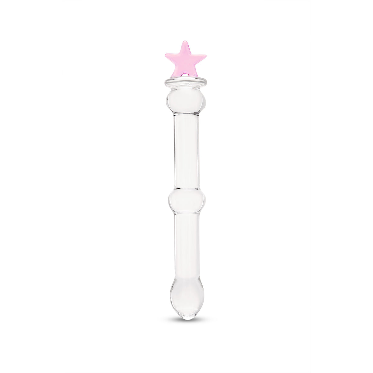 6.75" Starburst Beaded Glass Dildo