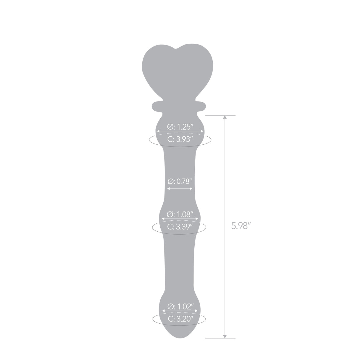 7.75" Cupid's Lust Beaded Glass Dildo
