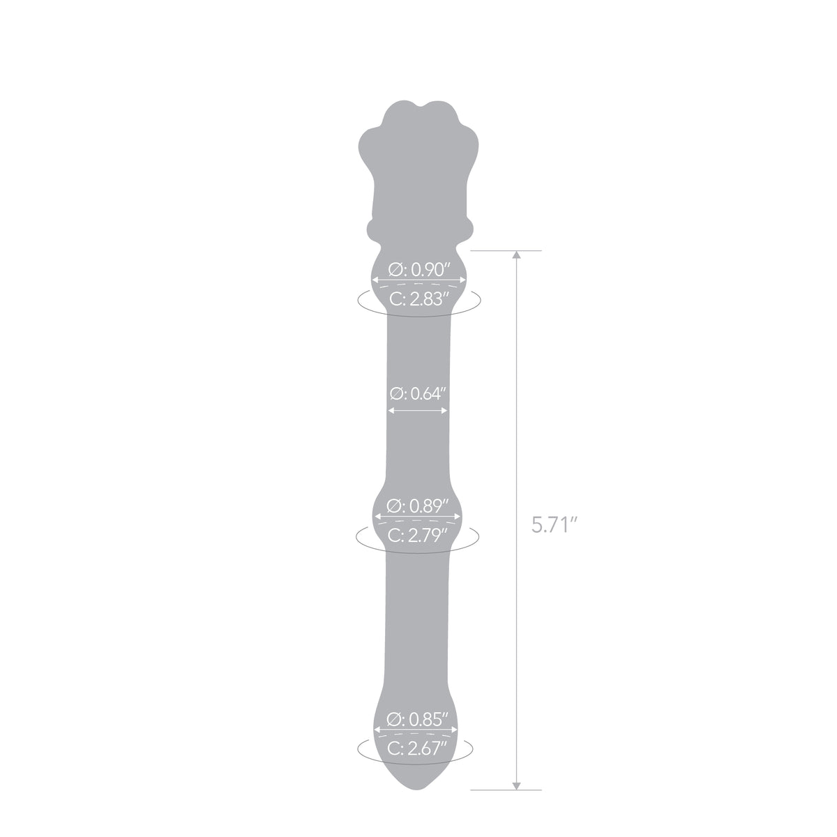 7" Blossom Wand Nubbed Glass Dildo