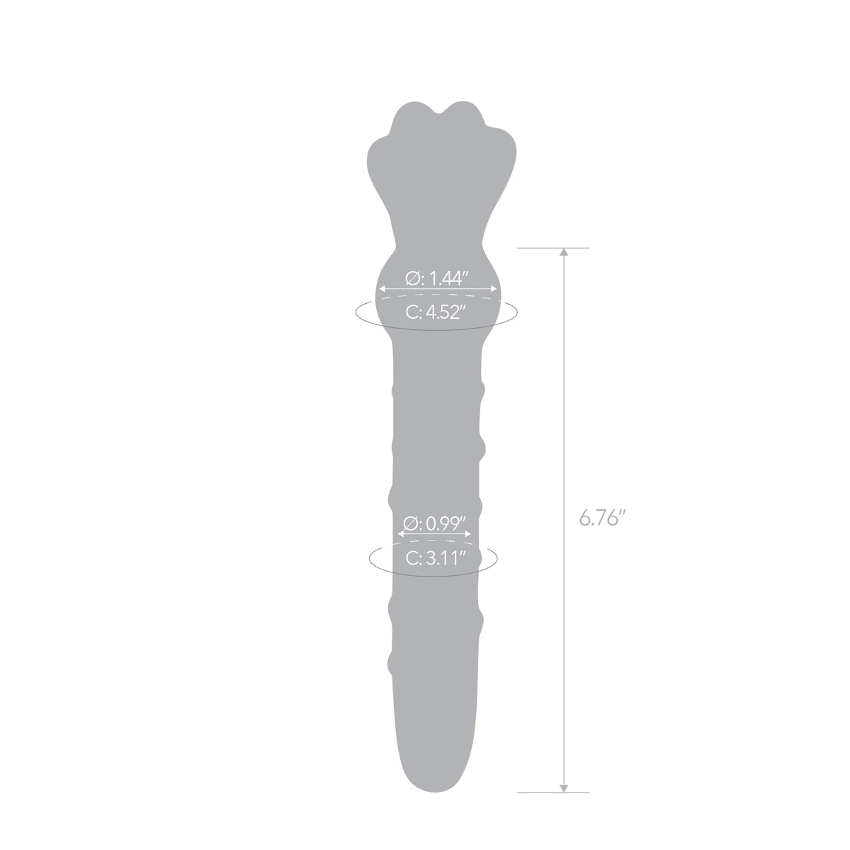 8.25" Love Nubs Wand Glass DIldo