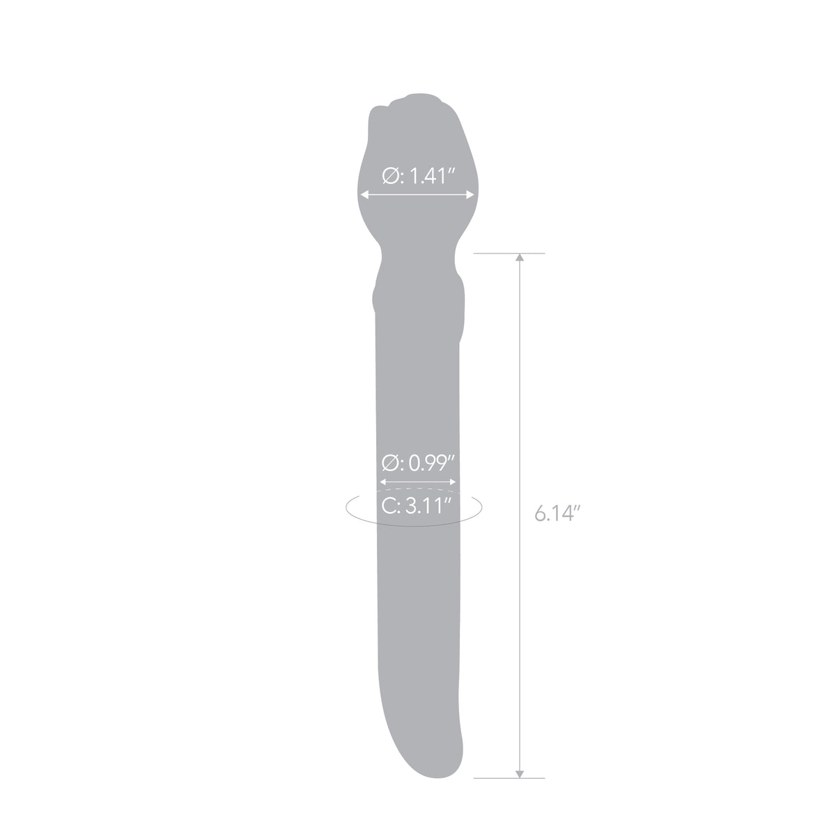 8" Tulip Tease Glass Dildo