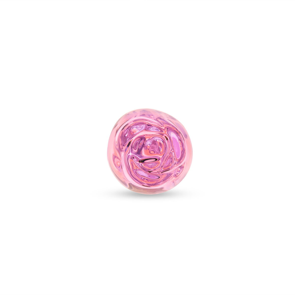 7.75" Rippled Rosebud Beaded Glass Dildo