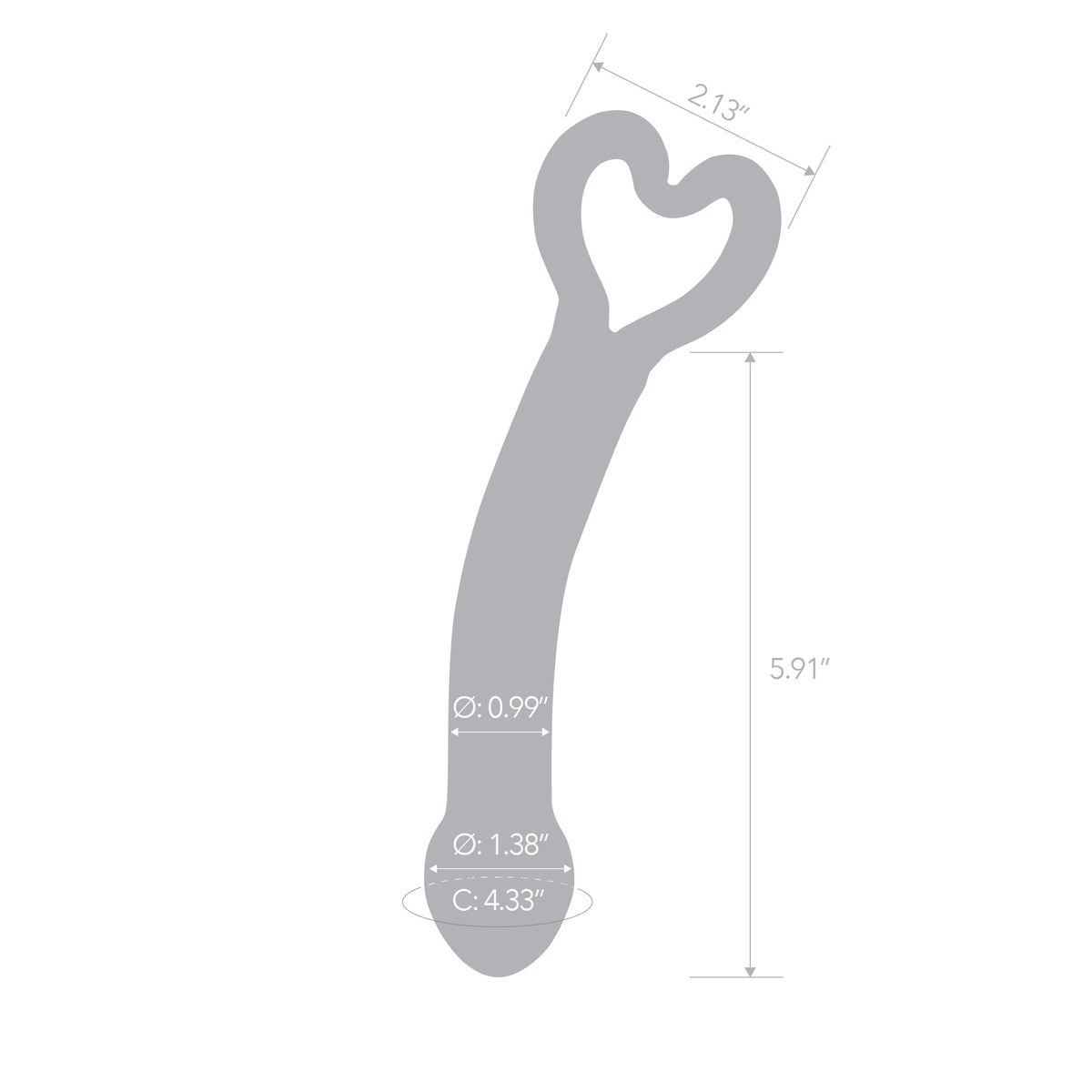 7.75" Cupid's Grip Curved Glass Dildo