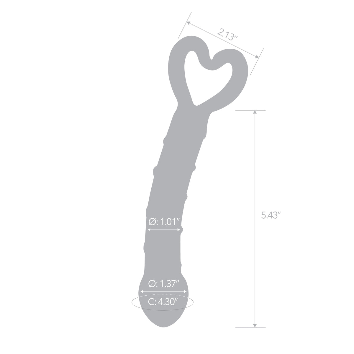 7.75" Twist of Bliss Ridged Glass Dildo