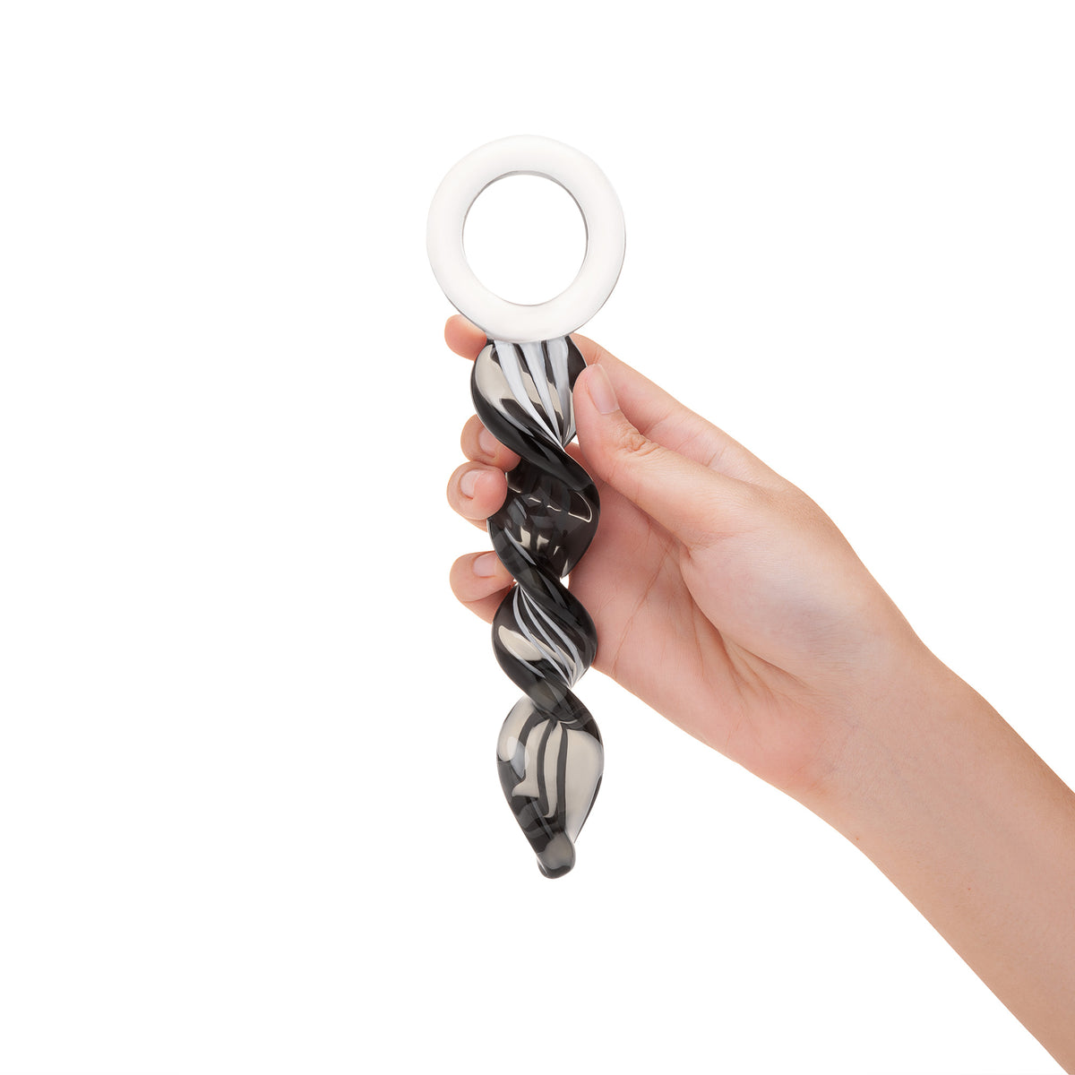 7.75" Zebra Twist Spiral Glass Dildo