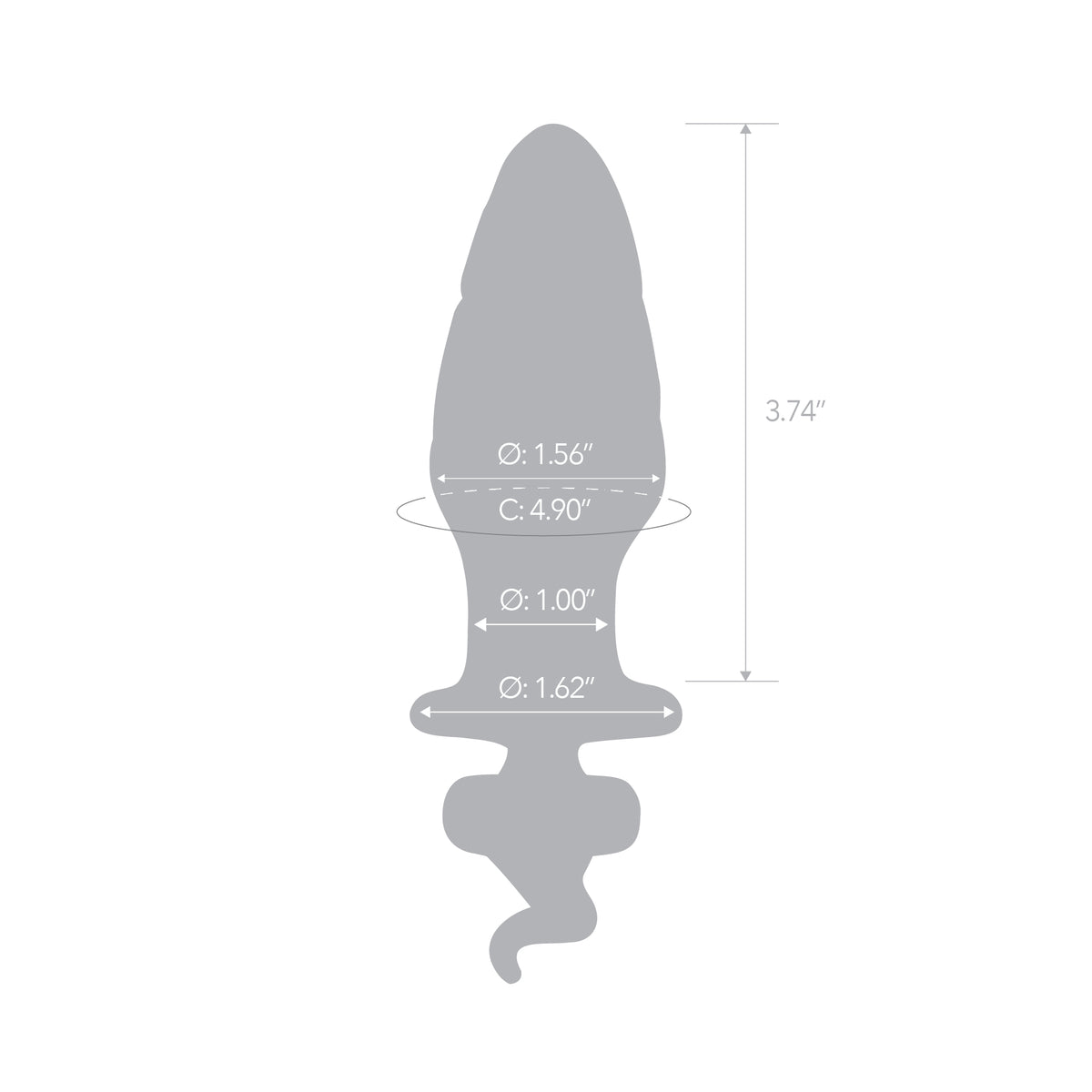 5.5" Trick or Treat Rippled Glass Butt Plug