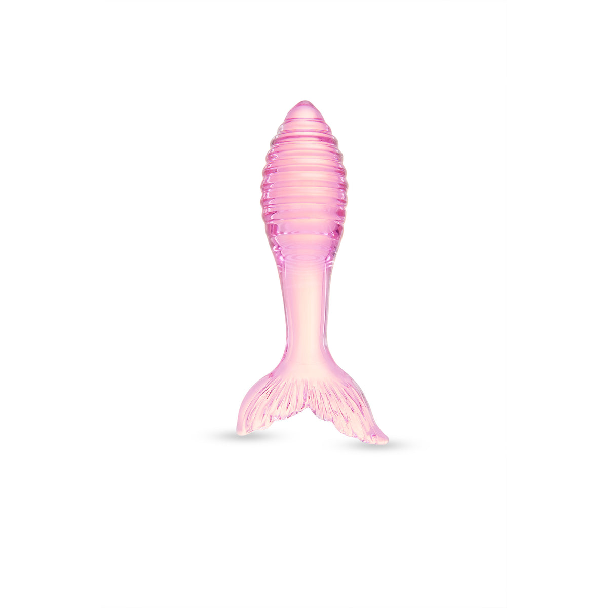 4.75" Mermaid Tail Ribbed Glass Butt Plug
