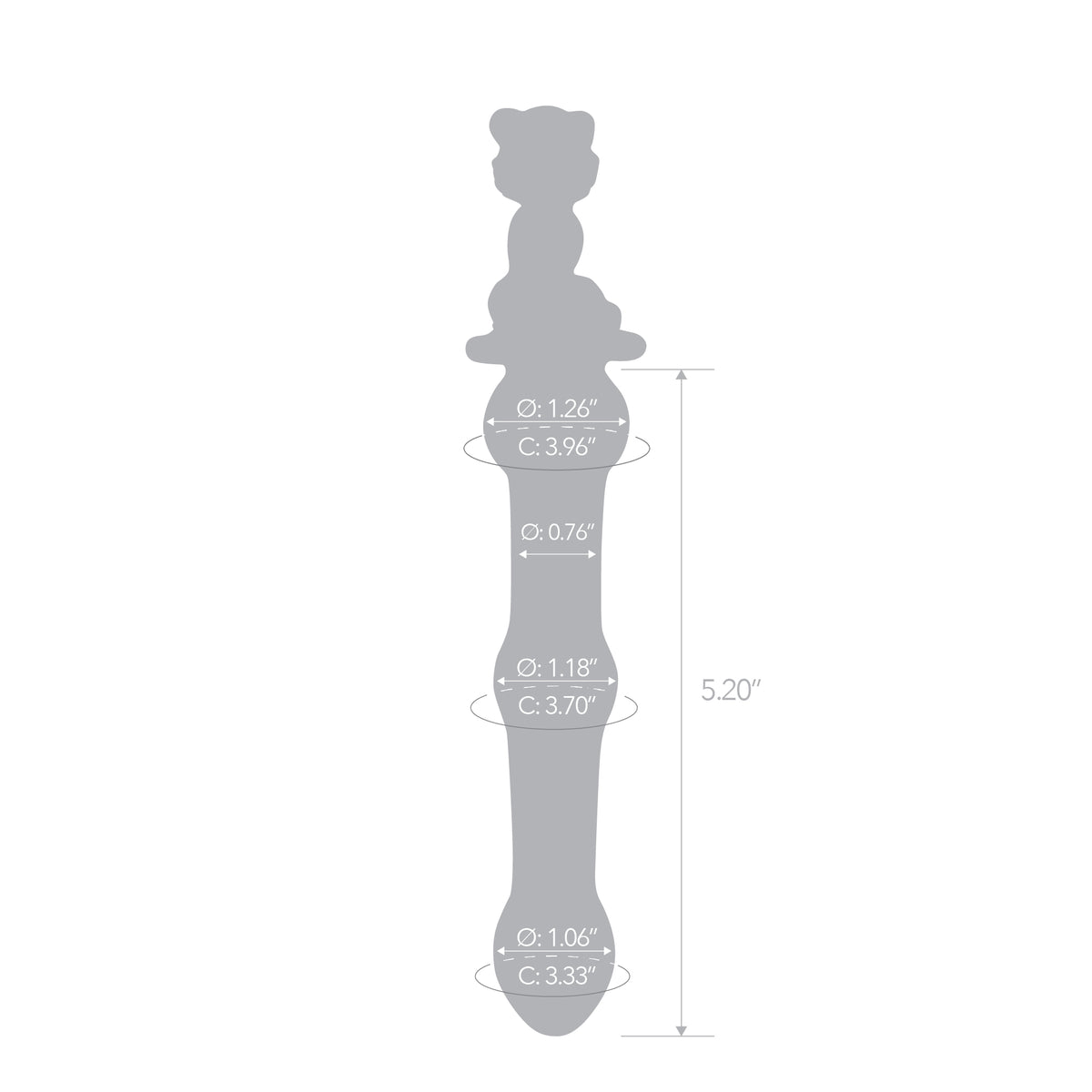 7.75" Call of the Wild Beaded Glass Dildo