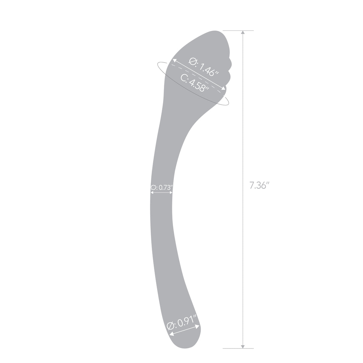 7.25" Sculpted Slider Curved Glass Dildo