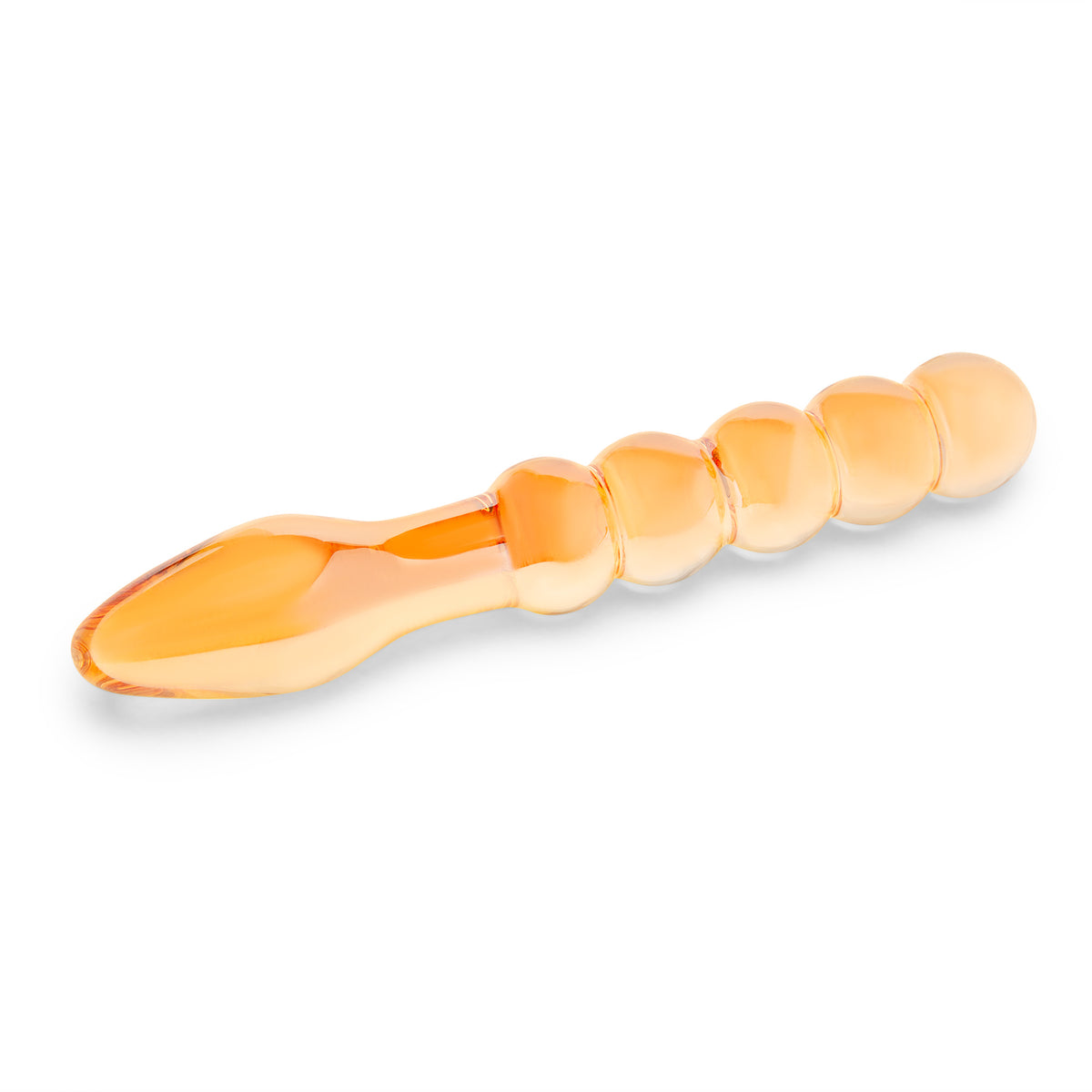 7.75" Gold Rush Beaded Glass Dildo