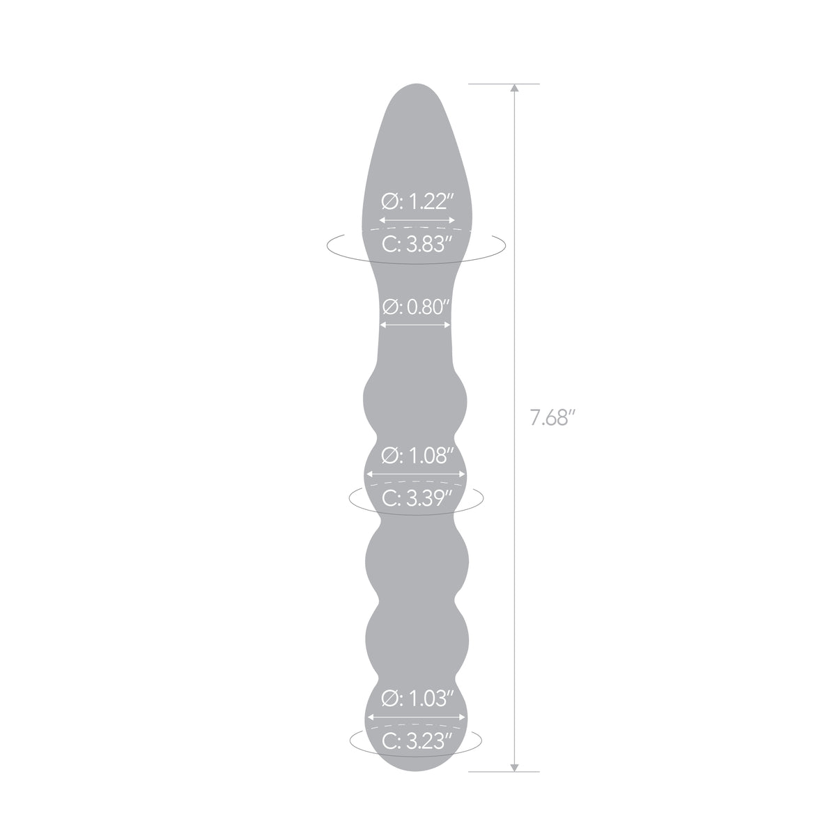 7.75" Gold Rush Beaded Glass Dildo