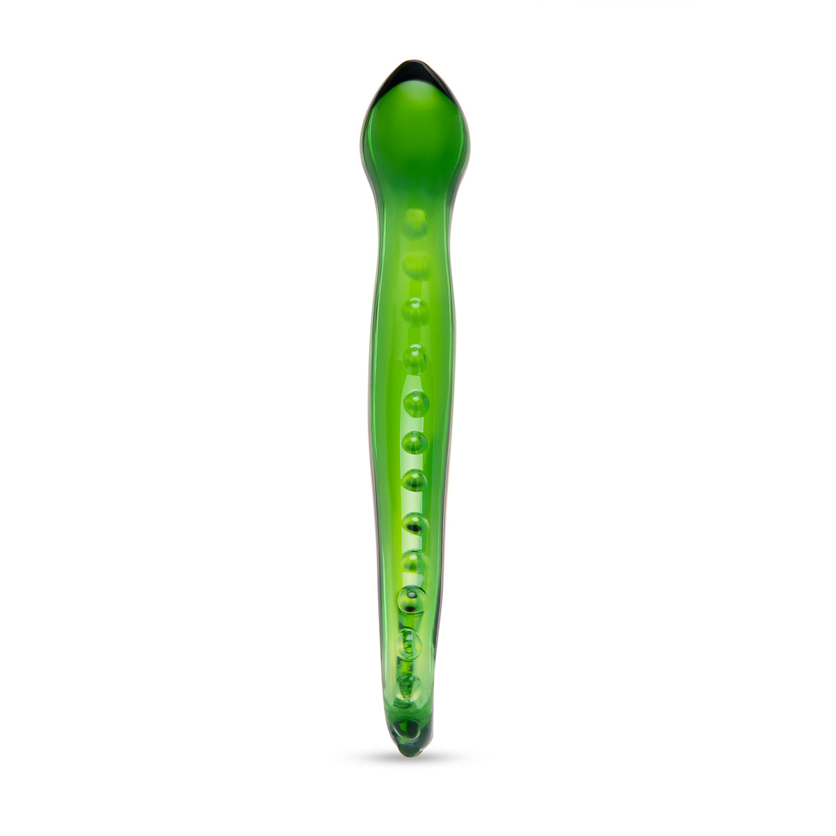 8" Slithering Stimulator Nubbed Glass Dildo