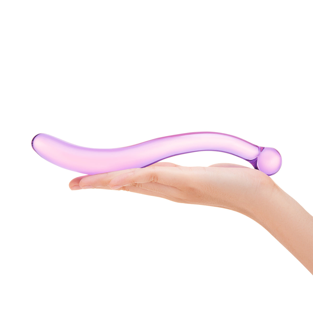 8.75" Lavender Lover Curved Glass Dildo