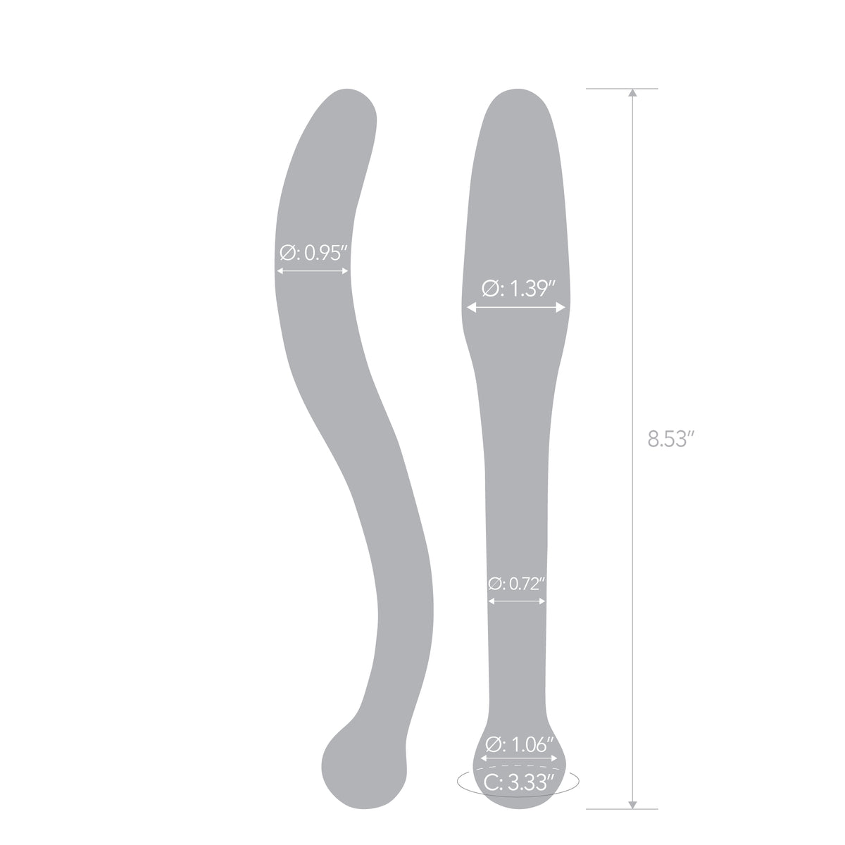 8.75" Lavender Lover Curved Glass Dildo