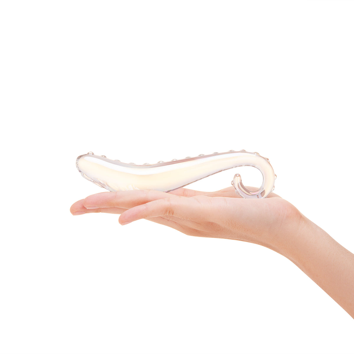 6.5" Pearlescence Nubbed Glass Dildo
