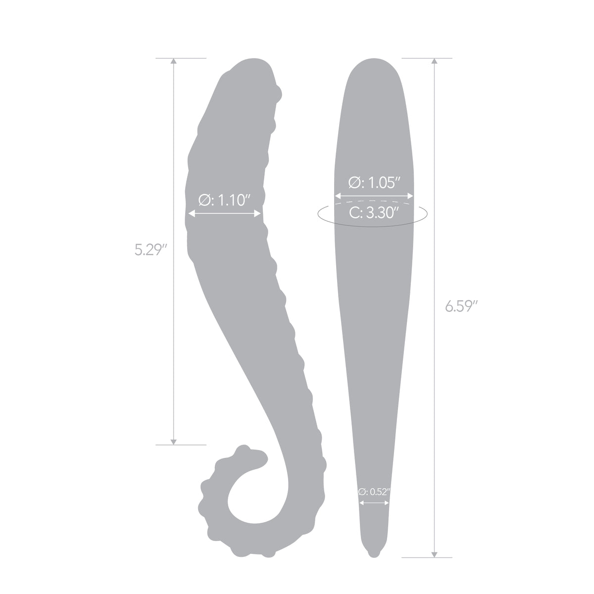 6.5" Pearlescence Nubbed Glass Dildo