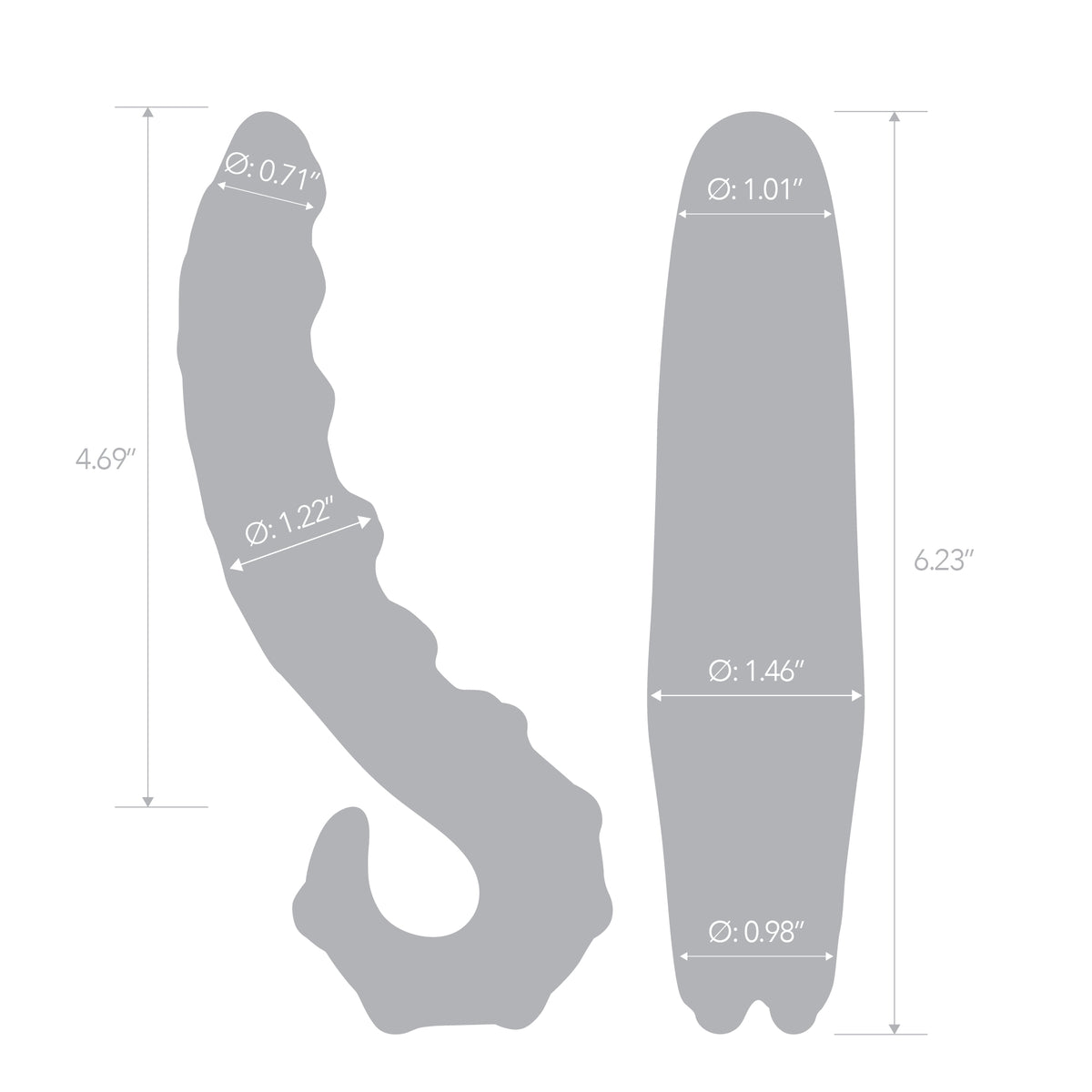 6" Abyss Nubbed Glass Dildo