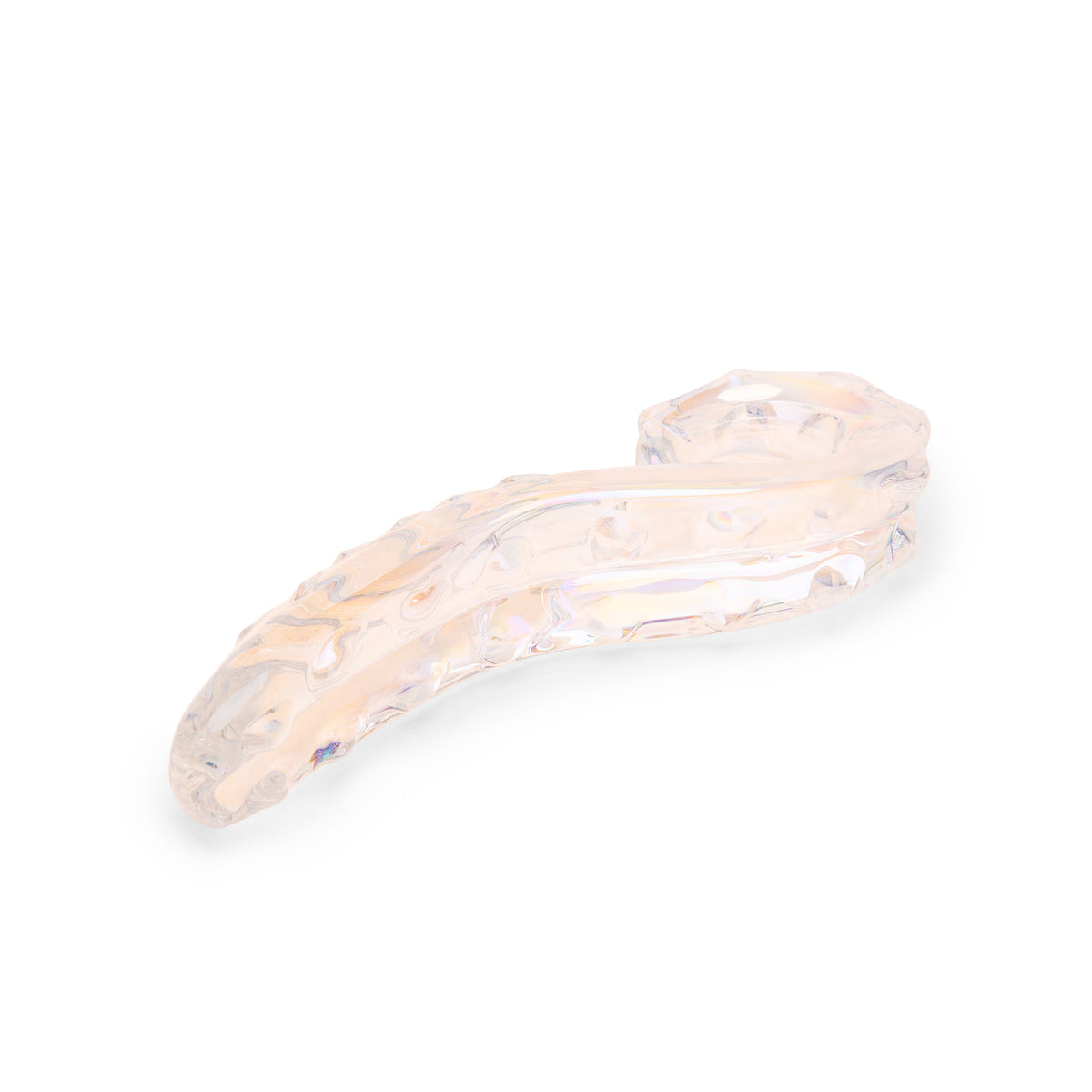 6.75" Opal Spiral Nubbed Glass Dildo