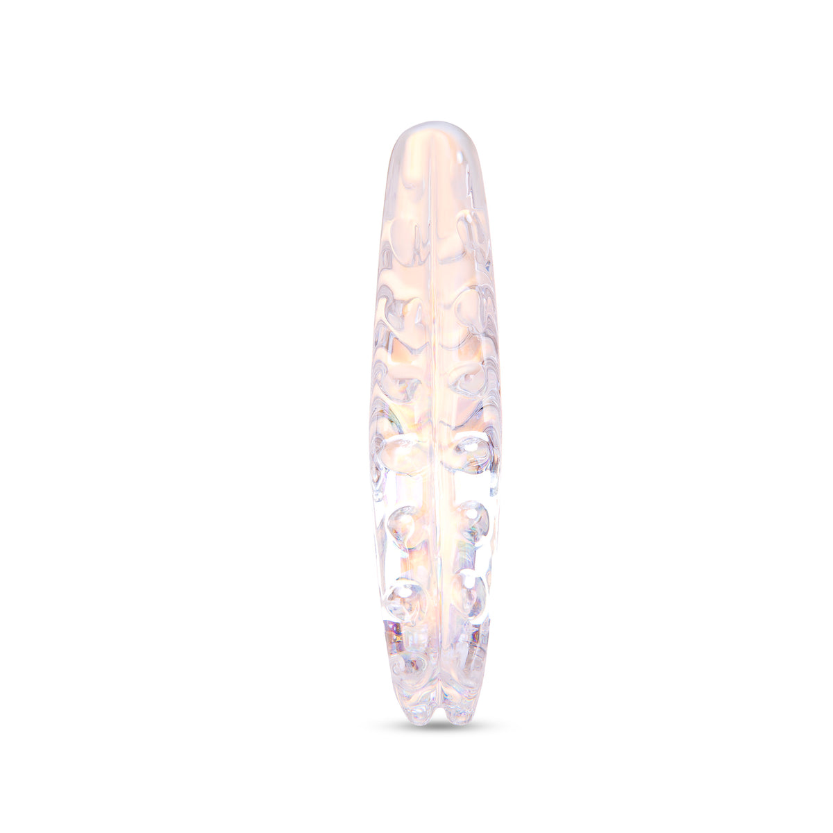 6.75" Opal Spiral Nubbed Glass Dildo