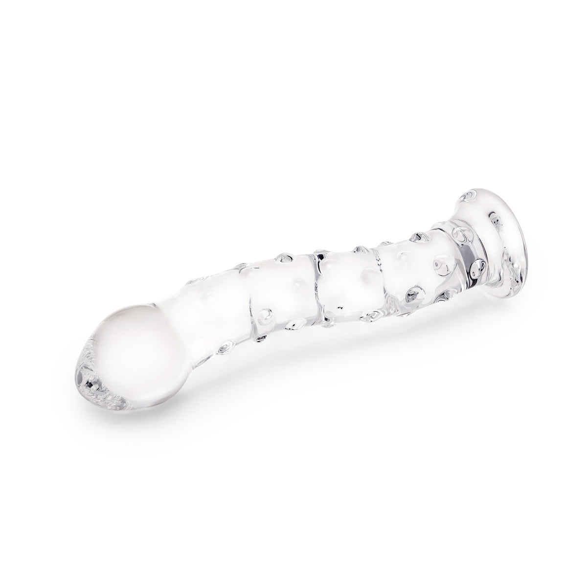 6.75" Pink Pearl Nubbed Glass Dildo