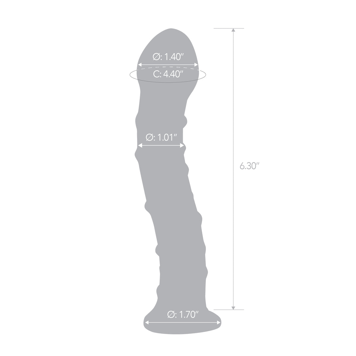 6.75" Pink Pearl Nubbed Glass Dildo