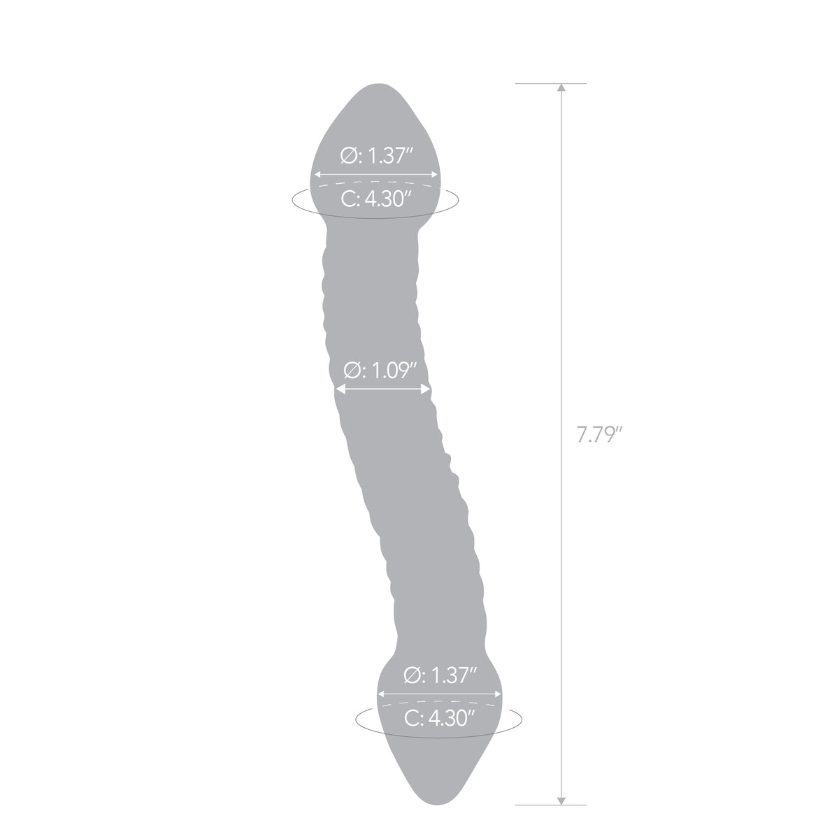 7.75" Prism Dual Penetrator Glass Dildo