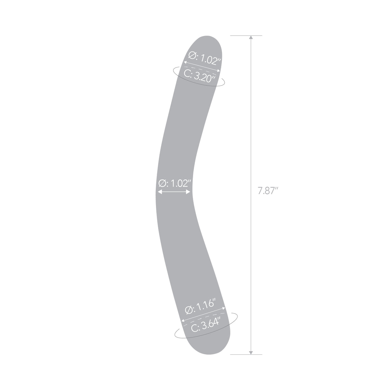 7.75" Twilight Boomerang Glass Dildo