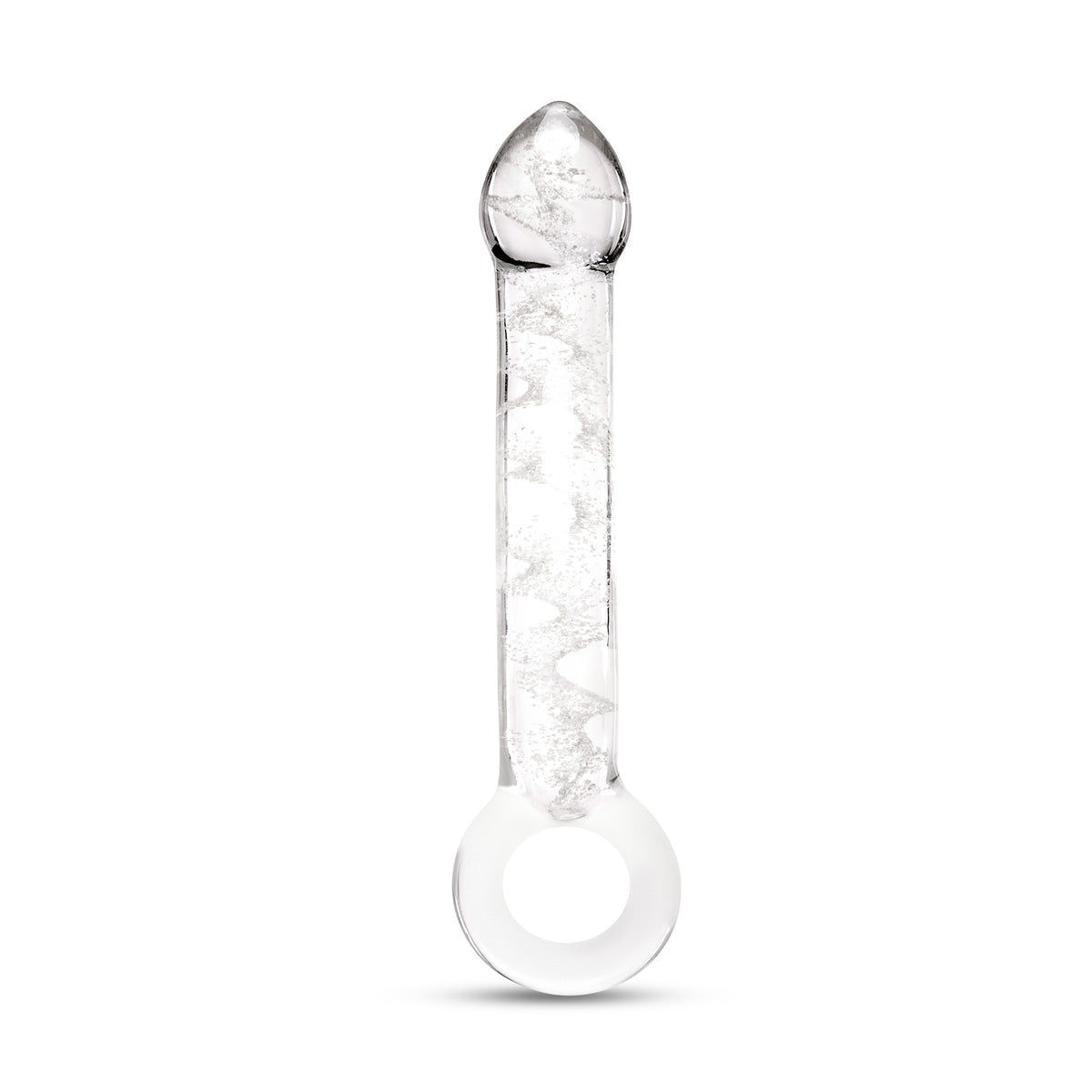 7.75" Glow Rod Curved Glass Dildo
