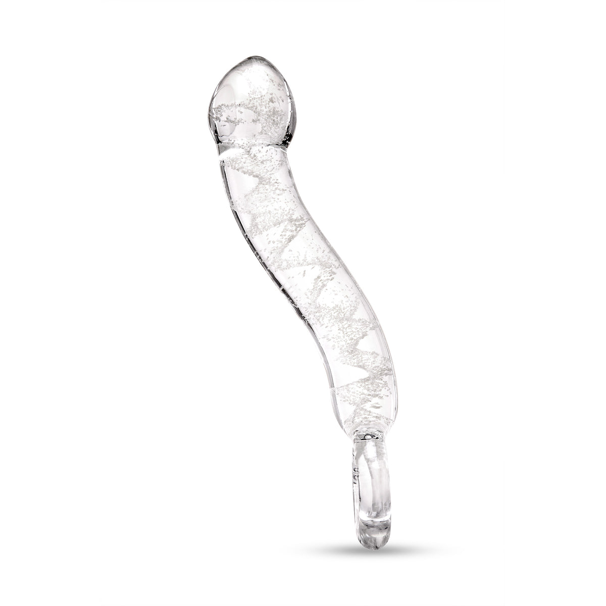 7.75" Glow Rod Curved Glass Dildo