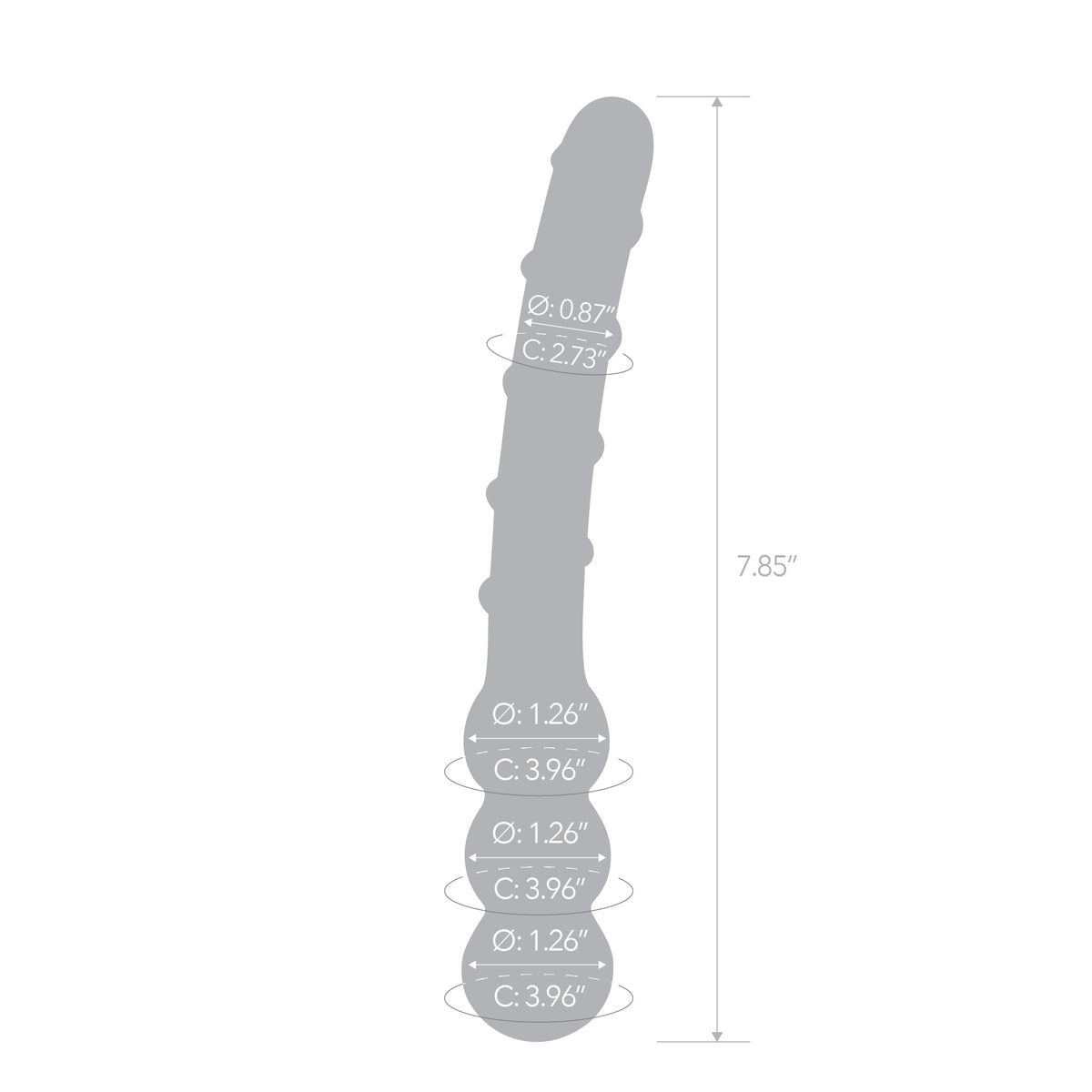 7.5" Patriot Passion Beaded Glass Dildo
