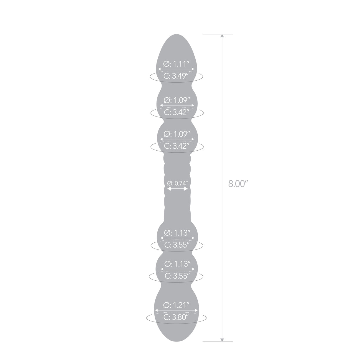 7.75" Amethyst Pop Beaded Glass Dildo