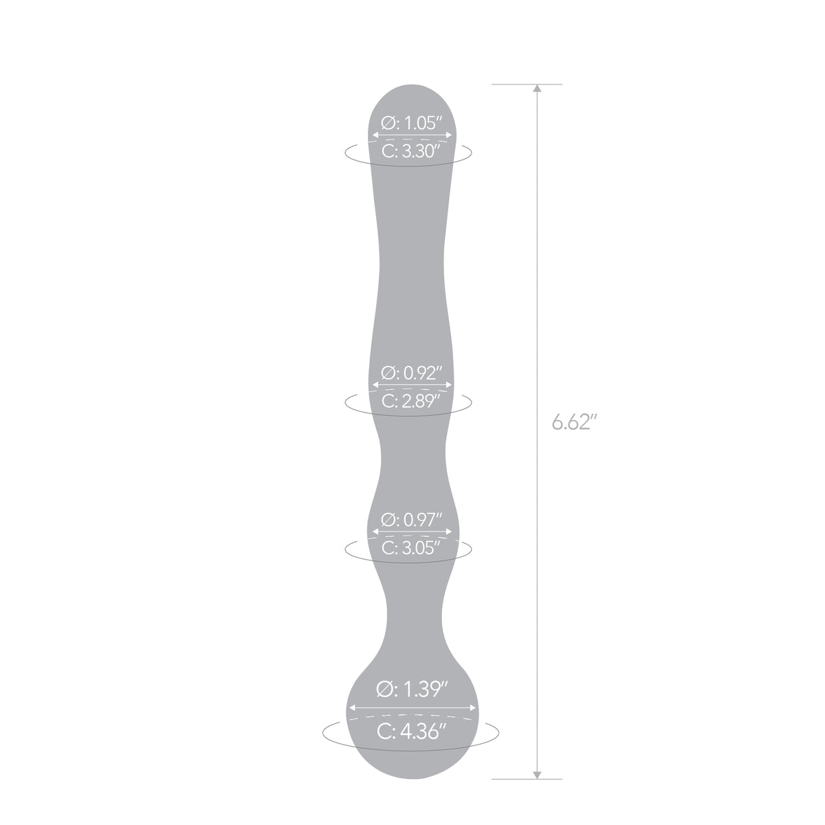 6.75" Mini Mirage Contoured Glass Dildo
