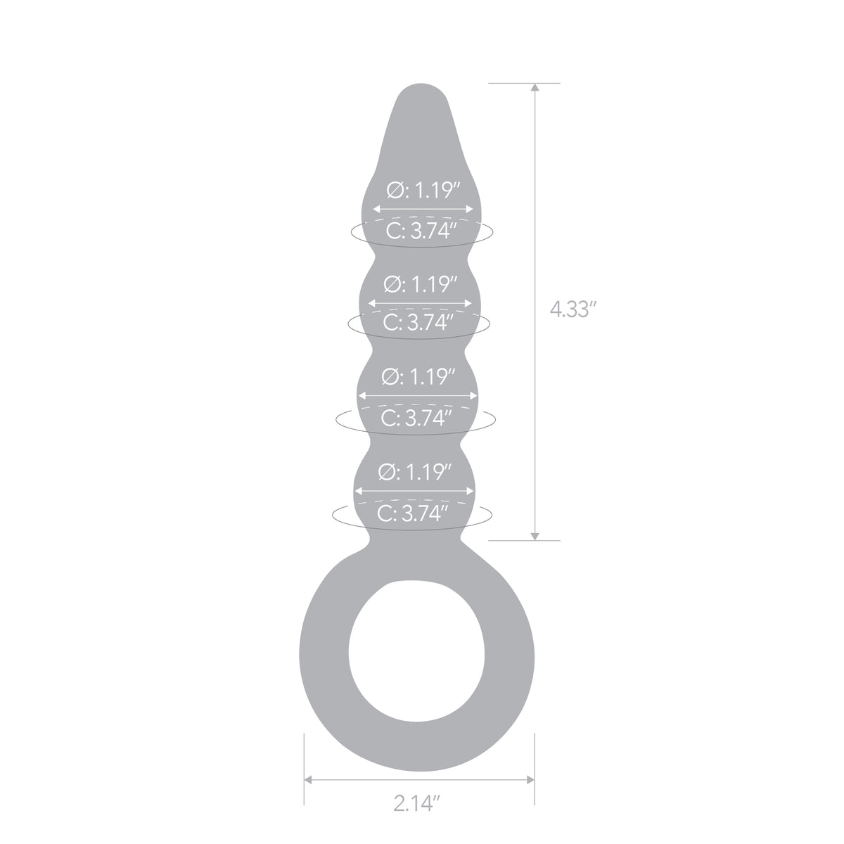 6.25" Lolli Loop Beaded Glass Butt Plug