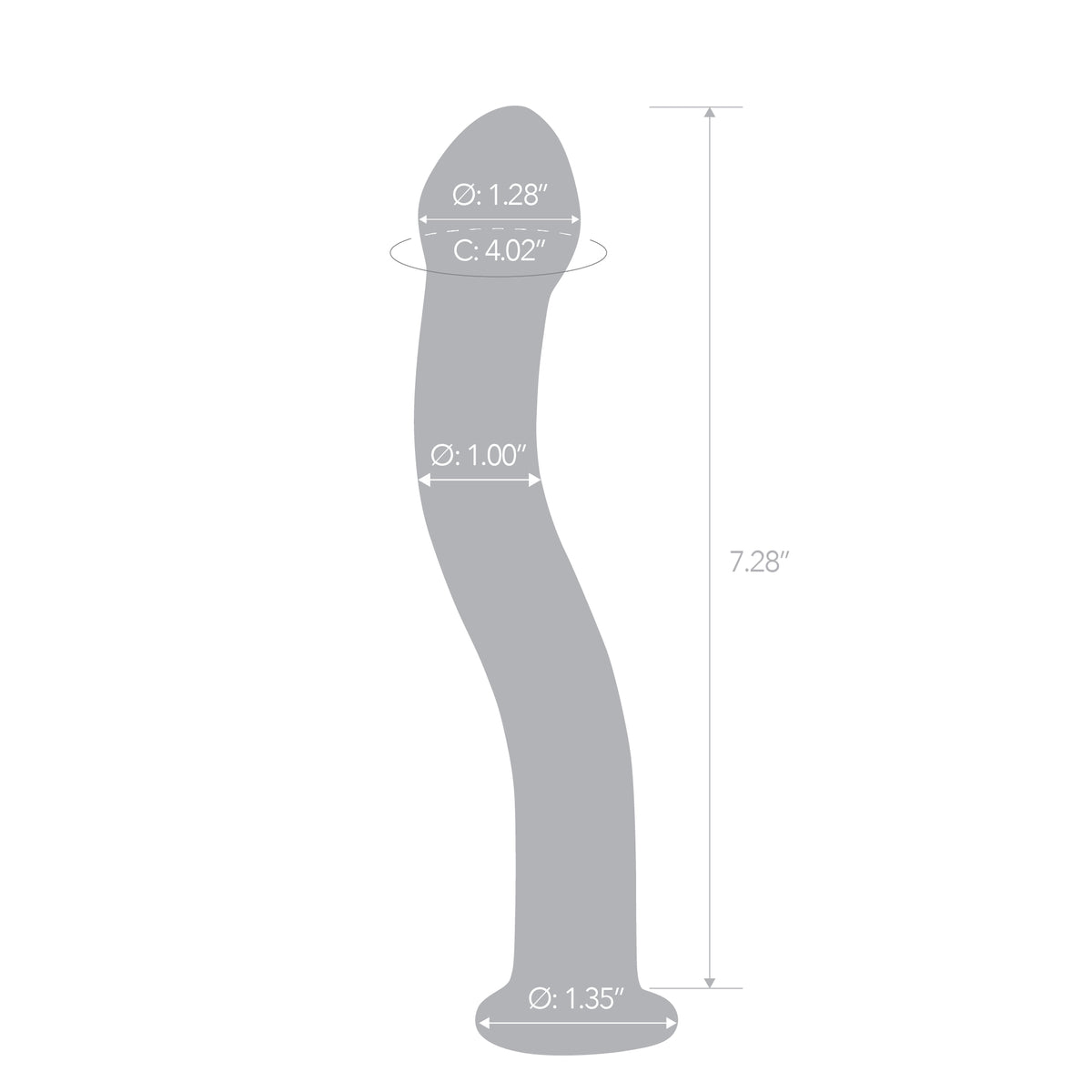 7.5" Blue Drift Curved Glass Dildo