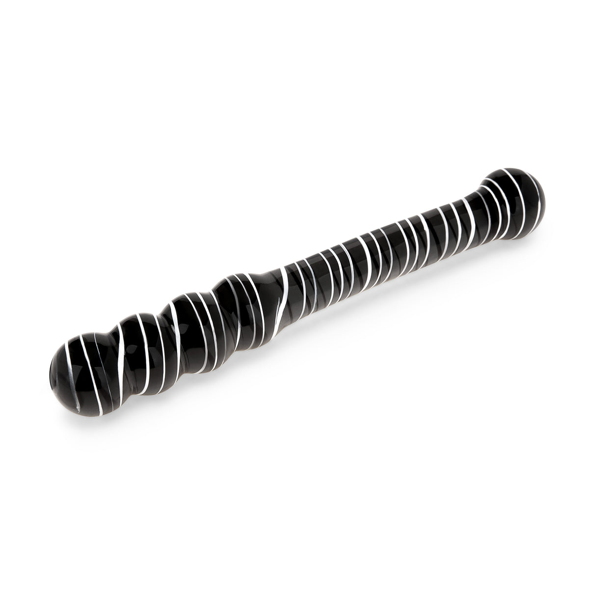 8.25" Zebra Glide Beaded Glass Dildo