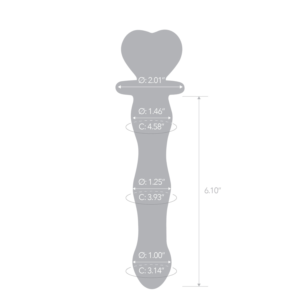 8" Sweet Heat Glow-In-The-Dark Glass Dildo