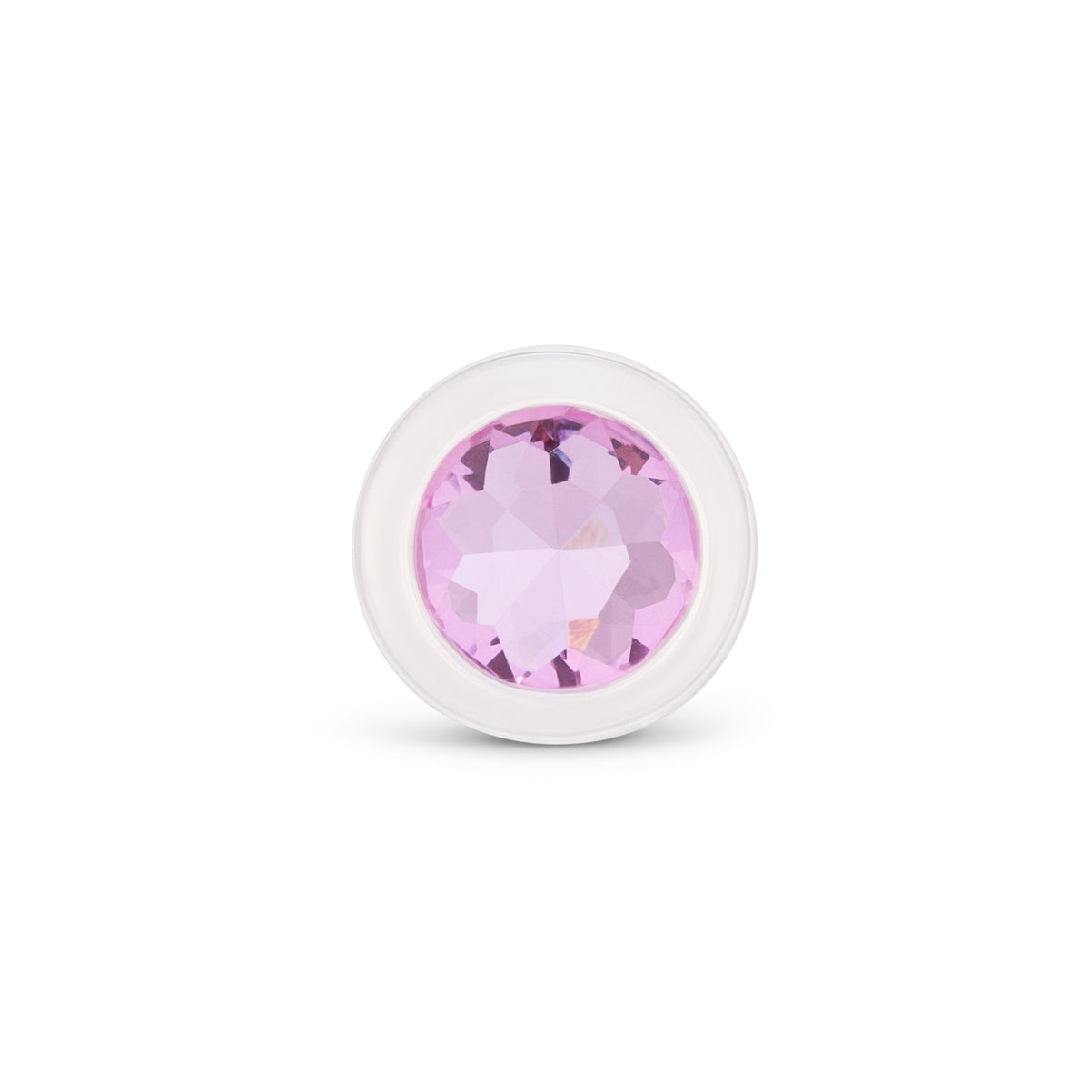 4" Pink Sparkle Glass Butt Plug