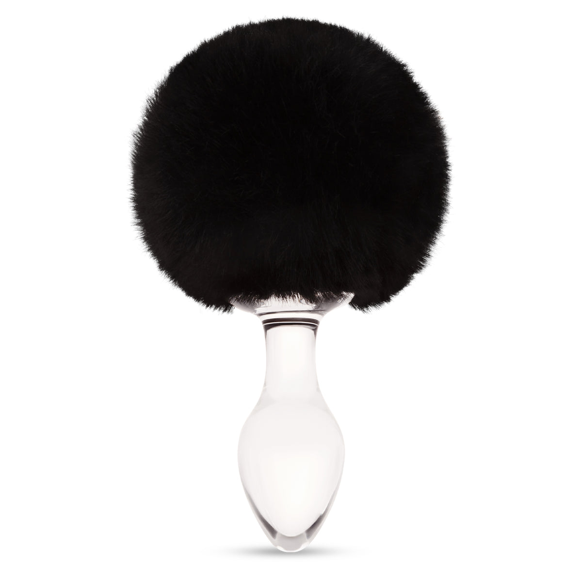 3.15" Noir Puff Tail Glass Butt Plug