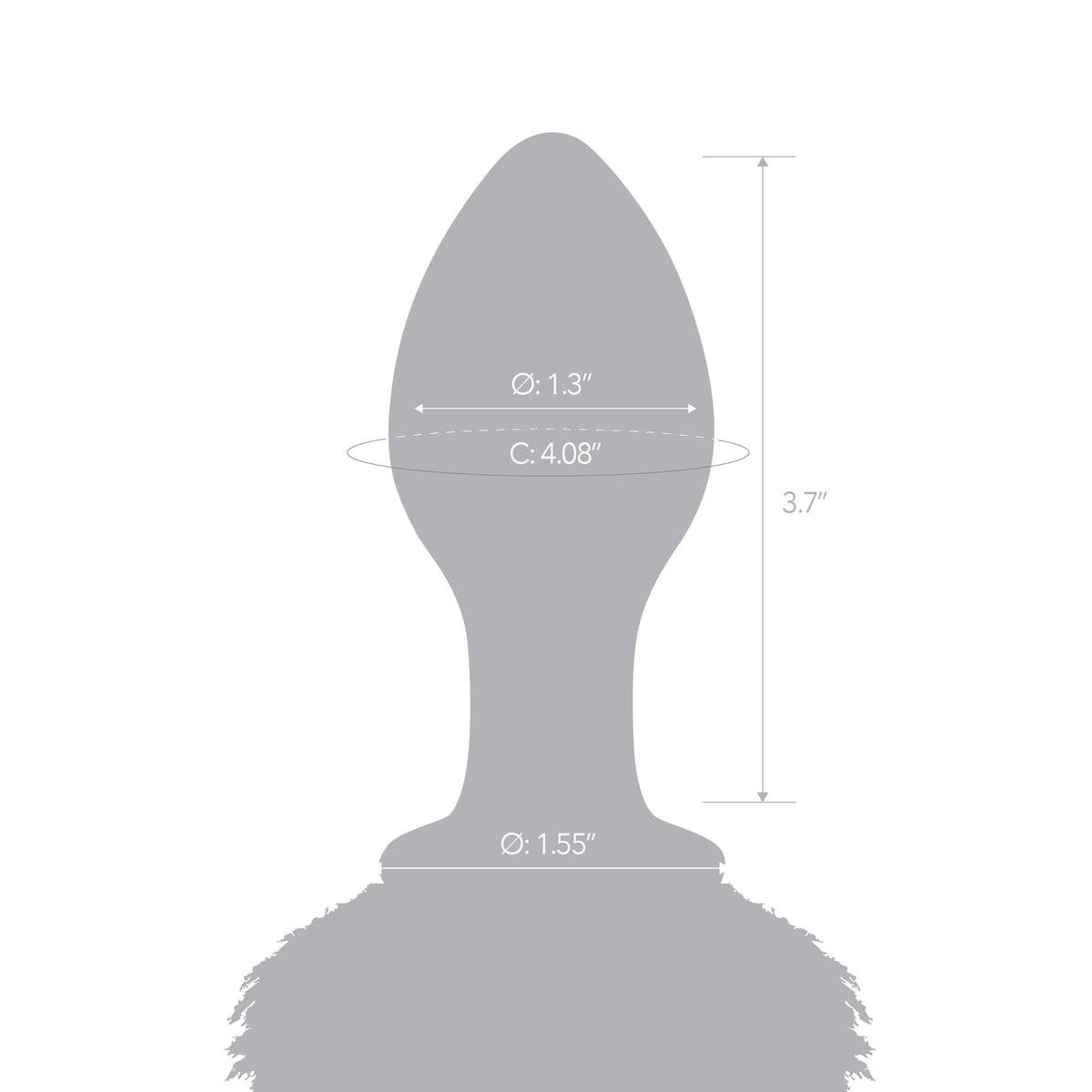 3.15" Feral Fantasy Tail Glass Butt Plug